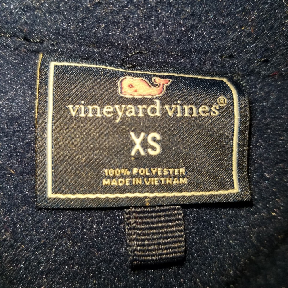 Vineyard‎ Vines Vest Jacket Mens XS Blue Navy Two Tone Fleece Shell Full Zip - Picture 3 of 11